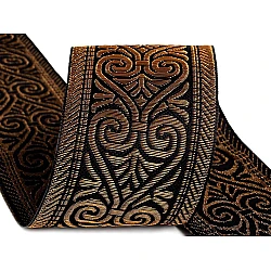 Woven jacquard trim ribbon width 50 mm with lurex - Gold (1 Meter)