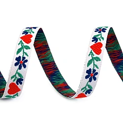 Folk costume patterned ribbon 9 mm - White (25 Meters)