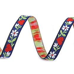 Folk costume patterned ribbon 9 mm - Blue sapphire (25 Meters)