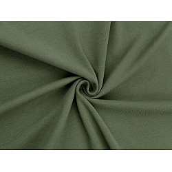 Elastic cotton fabric smooth / jersey knit, tubular - Green khaki (1 Meter)