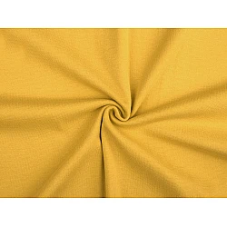 Elastic cotton fabric smooth / jersey knit, tubular - Mustard (1 Meter)