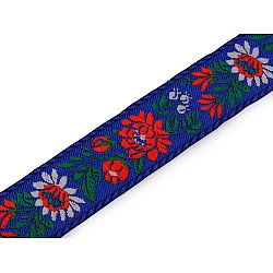 Tapestry jacquard / folk costume ribbon width 35 cm - Blue (5 Meters)