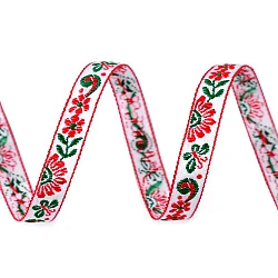 Tapestry jacquard / folk costume ribbon width 10 mm - Red (1 Meter)