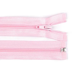 Nylon zipper, no 5, open-end 40 cm jacket pol - Light pink (1 Piece)