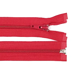 Nylon zipper, no 5, open-end 40 cm jacket pol - Red (1 Piece)