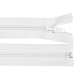 Nylon zipper, no 5, open-end 40 cm jacket pol - White (1 Piece)