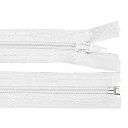 Nylon zipper, no 5, open-end 45 cm jacket pol - White (1 Piece)