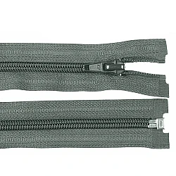 Nylon zipper, no 5, open-end 50 cm jacket pol - Grey (1 Piece)