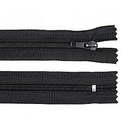 Nylon zipper, no 5, closed-end 18cm pol - Black (1 Piece)
