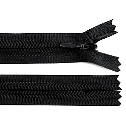 Invisible zipper no 3, length 45 cm - Black (1 Piece)