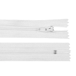 Nylon zipper no 3, length 30 cm autolock - White (1 Piece)