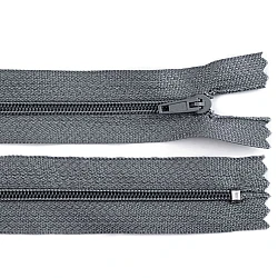 Nylon zipper, no 3, length 35 cm pinlock - Steel grey (1 Piece)