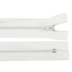 Nylon zipper, no 3, length 40 cm pinlock - White (1 Piece)