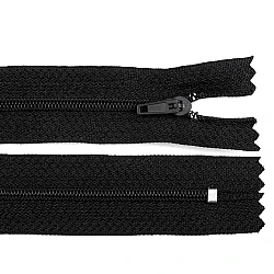 Nylon zipper, no 3, length 40 cm pinlock - Black (1 Piece)