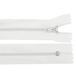 Nylon zipper, no 3, length 45 cm pinlock - White (1 Piece)