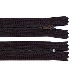 Nylon zipper, no 3, length 45 cm pinlock - Chocolate (1 Piece)