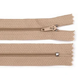 Nylon zipper, no 3, length 45 cm pinlock - Natural brown (1 Piece)