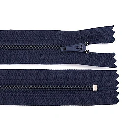 Nylon zipper, no 3, length 45 cm pinlock - Blue dark (1 Piece)