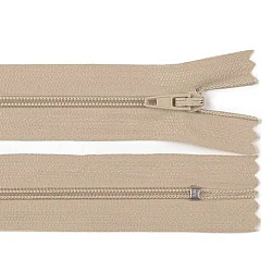 Nylon zipper, no 3, length 50 cm pinlock - Cream (1 Piece)