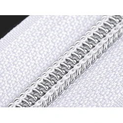 Nylon zipper with silver teeth no 7, length 55 cm - White (1 Piece)