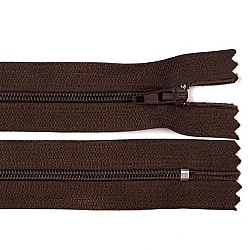 Nylon zipper no 3, length 16 cm autolock - Chocolate (1 Piece)