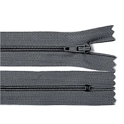 Nylon zipper no 3, length 18 cm autolock - Dark grey (1 Piece)