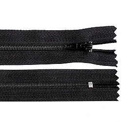 Nylon zipper no 3, length 18 cm autolock - Black (1 Piece)