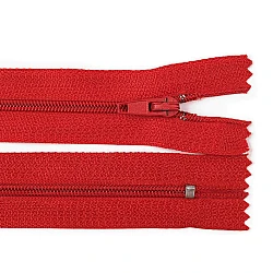 Nylon zipper no 3, length 18 cm autolock - Red (1 Piece)