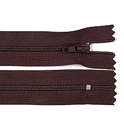 Nylon zipper no 3, length 18 cm autolock - Chocolate (1 Piece)