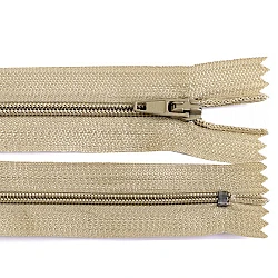 Nylon zipper no 3, length 18 cm autolock - Natural brown (1 Piece)