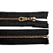 Old brass zipper no 5, lenght 60 cm jacket - Black (1 Piece)