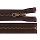 Old brass zipper no 5, length 80 cm jacket - Chocolate (1 Piece)