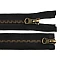 Antique brass zipper no 5, open-end, 2 sliders / two-way 70 cm - Black (1 Piece)