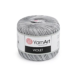 Cotton crochet yarn violet 50 g - Lightgrey (1 Piece)