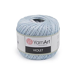 Cotton crochet yarn violet 50 g - Blue light (1 Piece)