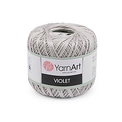 Cotton crochet yarn violet 50 g - Dove grey (1 Piece)