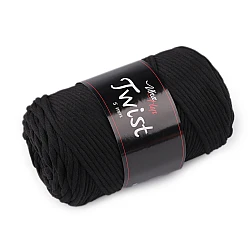 Cotton knitting yarn twist macrame 500 g, combing - Black (1 Piece)