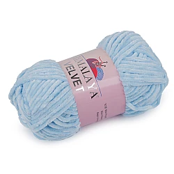 Chenille knitting yarn 100 g velvet - Blue light (1 Piece)