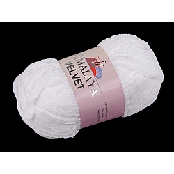 Chenille knitting yarn 100 g velvet - White (1 Piece)