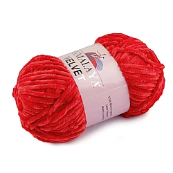 Chenille knitting yarn 100 g velvet - Red (1 Piece)