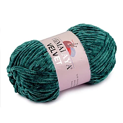 Chenille knitting yarn 100 g velvet - Dark green (1 Piece)