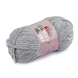 Chenille knitting yarn 100 g velvet - Lightgrey (1 Piece)