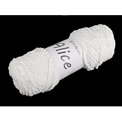 Chenille knitting yarn 100 g alice - White (1 Piece)
