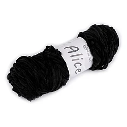 Chenille knitting yarn 100 g alice - Black (1 Piece)