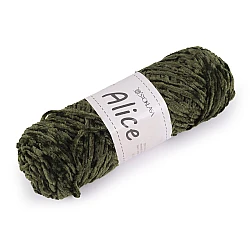 Chenille knitting yarn 100 g alice - Green khaki (1 Piece)