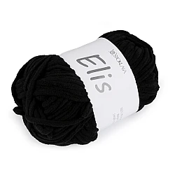 Chenille knitting yarn 100 g elis - Black (1 Piece)