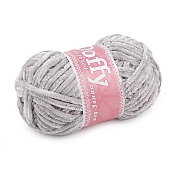 Chenille knitting yarn doffy 100 g - Lightgrey (1 Piece)