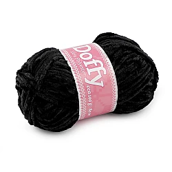 Chenille knitting yarn doffy 100 g - Black (1 Piece)
