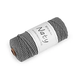 Cotton knitting yarn macrame naty ø3 mm combing - Grey (1 Piece)