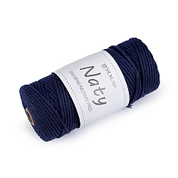 Cotton knitting yarn macrame naty ø3 mm combing - Blue dark (1 Piece)